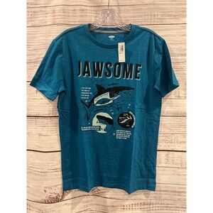 Old Navy Boys Jawsome Shark Graphic Tee Teal Heather XXL 18 NWT